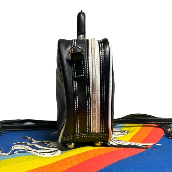 VINTAGE | Y2K “Whatever” Mini Pleather Bowling Bag w/ Detachable Crossbody Strap - Picture 2 of 16